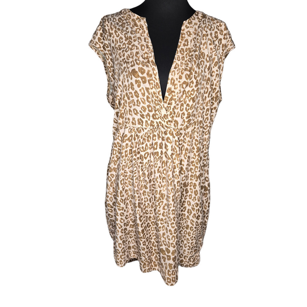 Anthropologie Pilcro Leopard Tunic Dress Size: XL